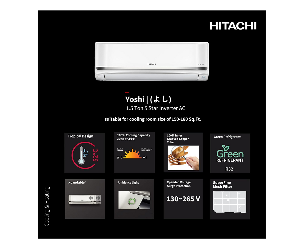 HITACHI YOSHI 5400FXL 1.5 TR - RAS.G518PCBISF
